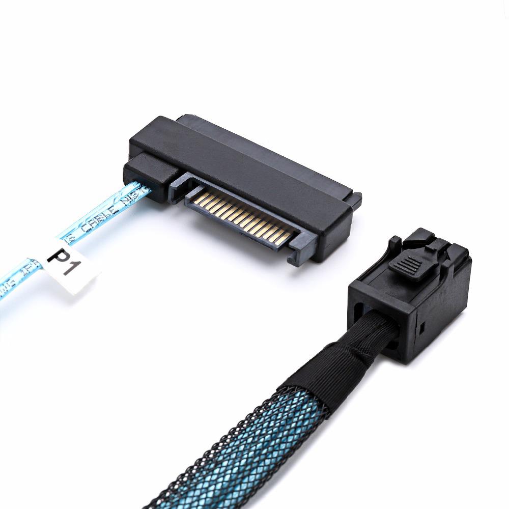 Picture of Internal Mini SAS HDD SFF-8643 to 4 SFF-8482 connector with 15pin Power Port Hard Drive Splitter 0.5 or 1M